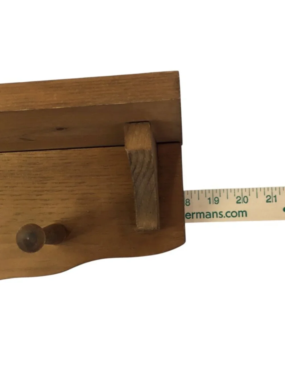 Vtg Wooden Heart Cutout Shelf w/Pegs Plate Rail6